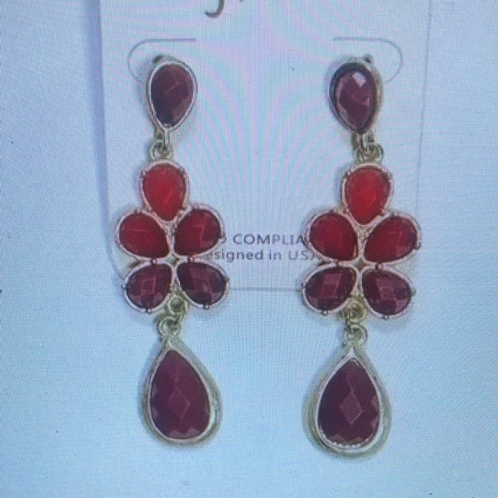 Elegant Red Drop Earrings